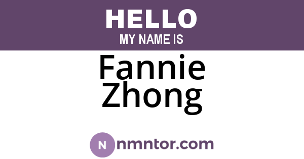 Fannie Zhong