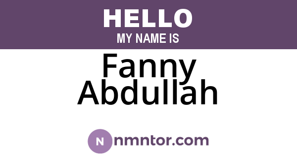 Fanny Abdullah