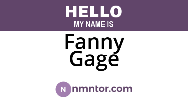 Fanny Gage