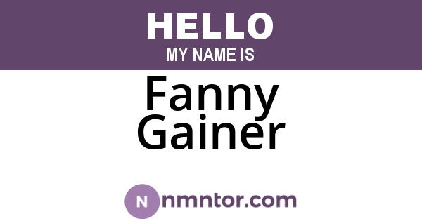 Fanny Gainer