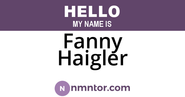 Fanny Haigler