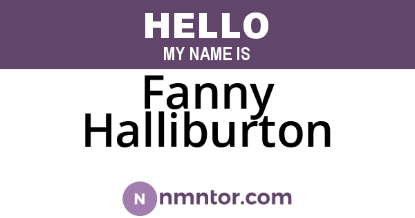 Fanny Halliburton