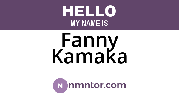 Fanny Kamaka