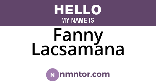 Fanny Lacsamana
