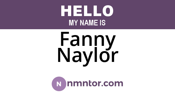 Fanny Naylor