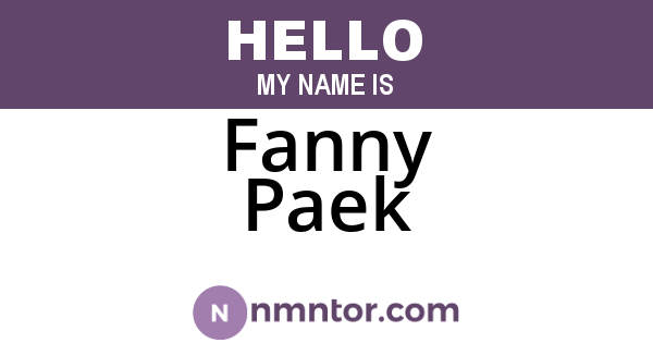 Fanny Paek