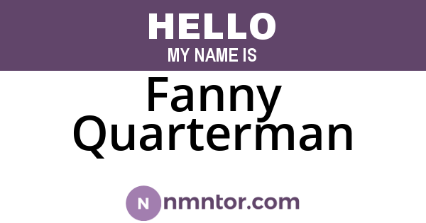 Fanny Quarterman