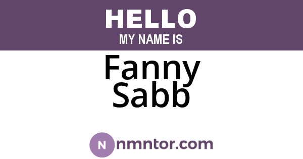Fanny Sabb