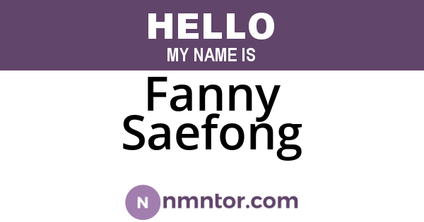 Fanny Saefong
