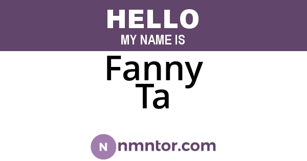 Fanny Ta