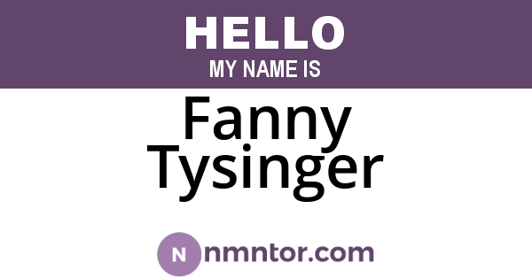 Fanny Tysinger