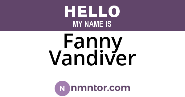 Fanny Vandiver