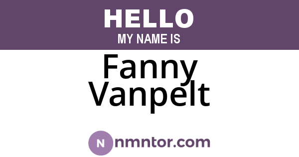 Fanny Vanpelt