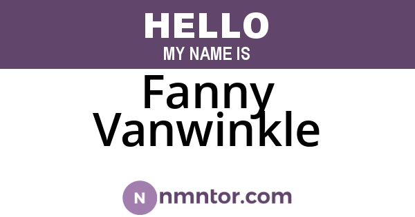Fanny Vanwinkle
