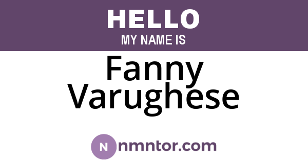 Fanny Varughese