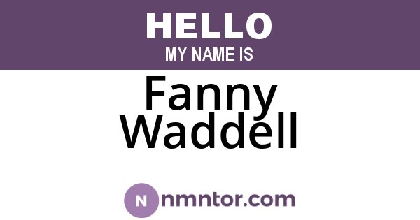 Fanny Waddell