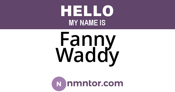 Fanny Waddy
