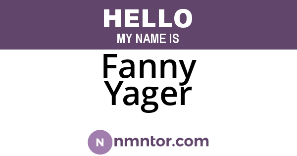 Fanny Yager