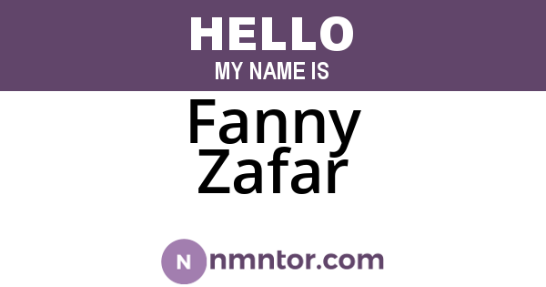 Fanny Zafar