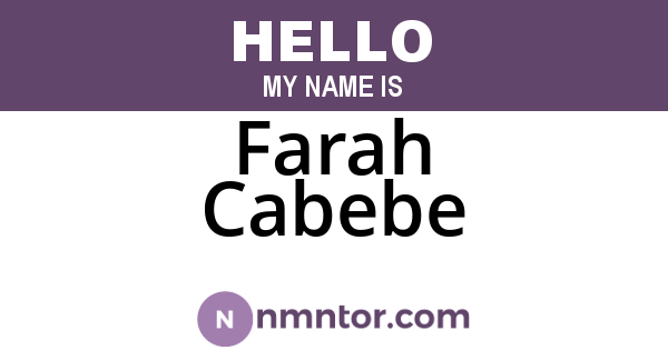 Farah Cabebe