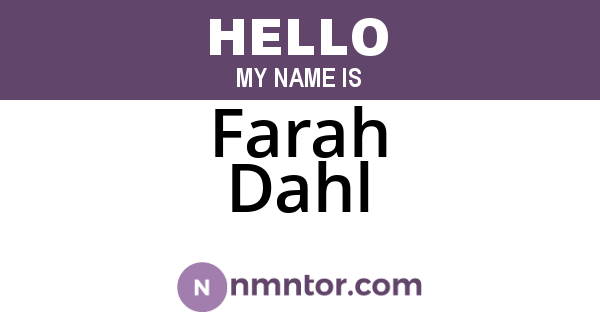 Farah Dahl