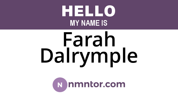 Farah Dalrymple