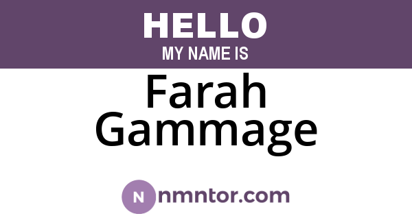 Farah Gammage