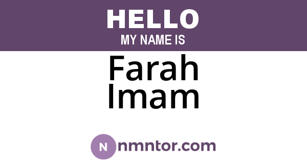 Farah Imam