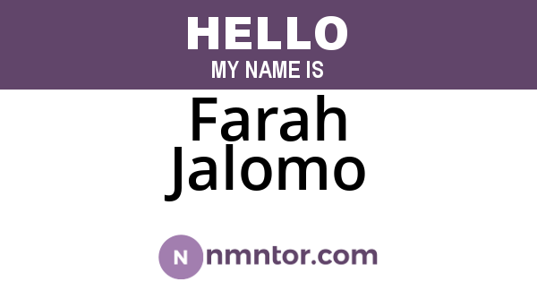 Farah Jalomo