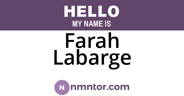 Farah Labarge