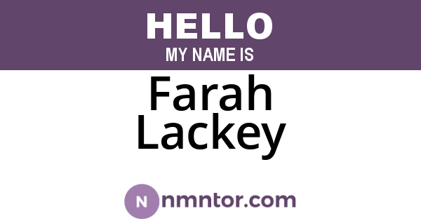Farah Lackey