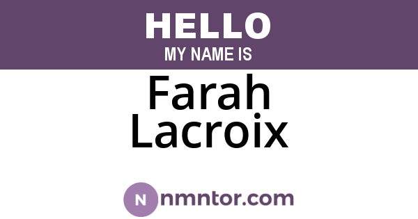 Farah Lacroix
