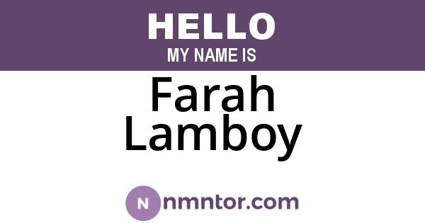 Farah Lamboy