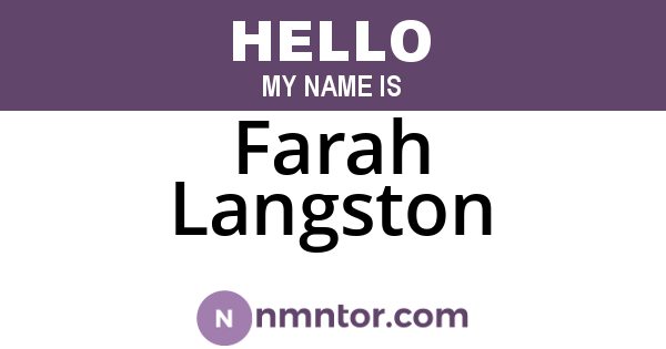 Farah Langston