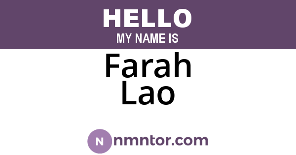 Farah Lao