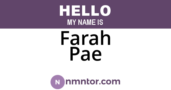 Farah Pae