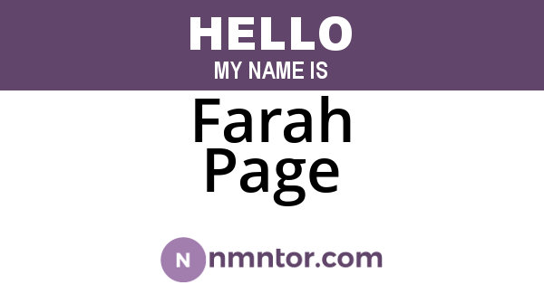 Farah Page