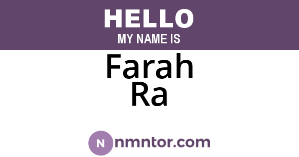 Farah Ra