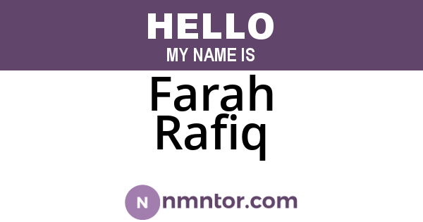 Farah Rafiq