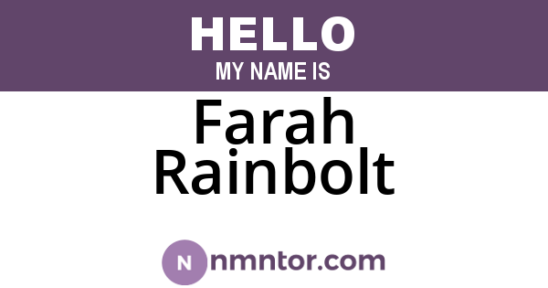 Farah Rainbolt
