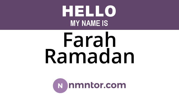 Farah Ramadan