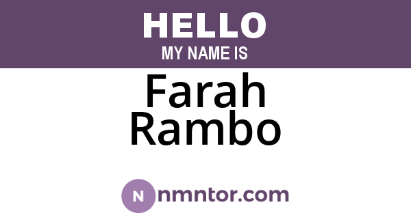 Farah Rambo