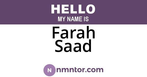 Farah Saad