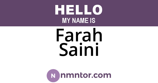 Farah Saini