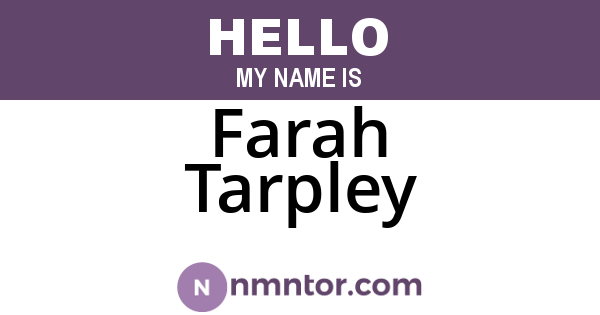 Farah Tarpley