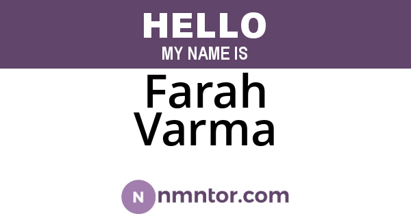 Farah Varma