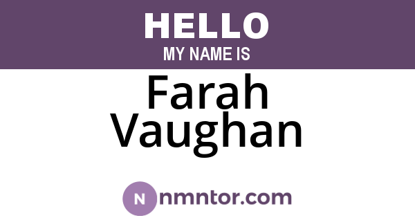 Farah Vaughan