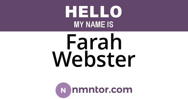 Farah Webster