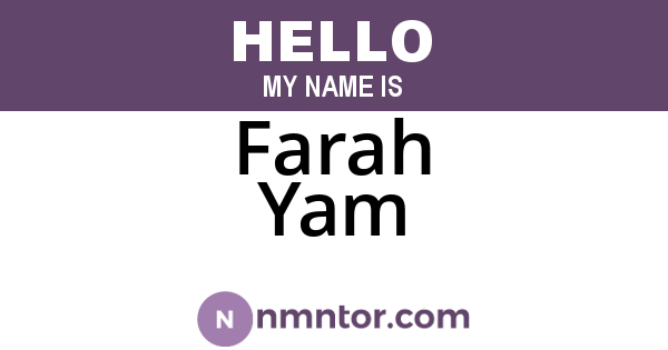 Farah Yam