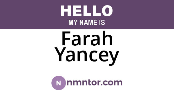 Farah Yancey
